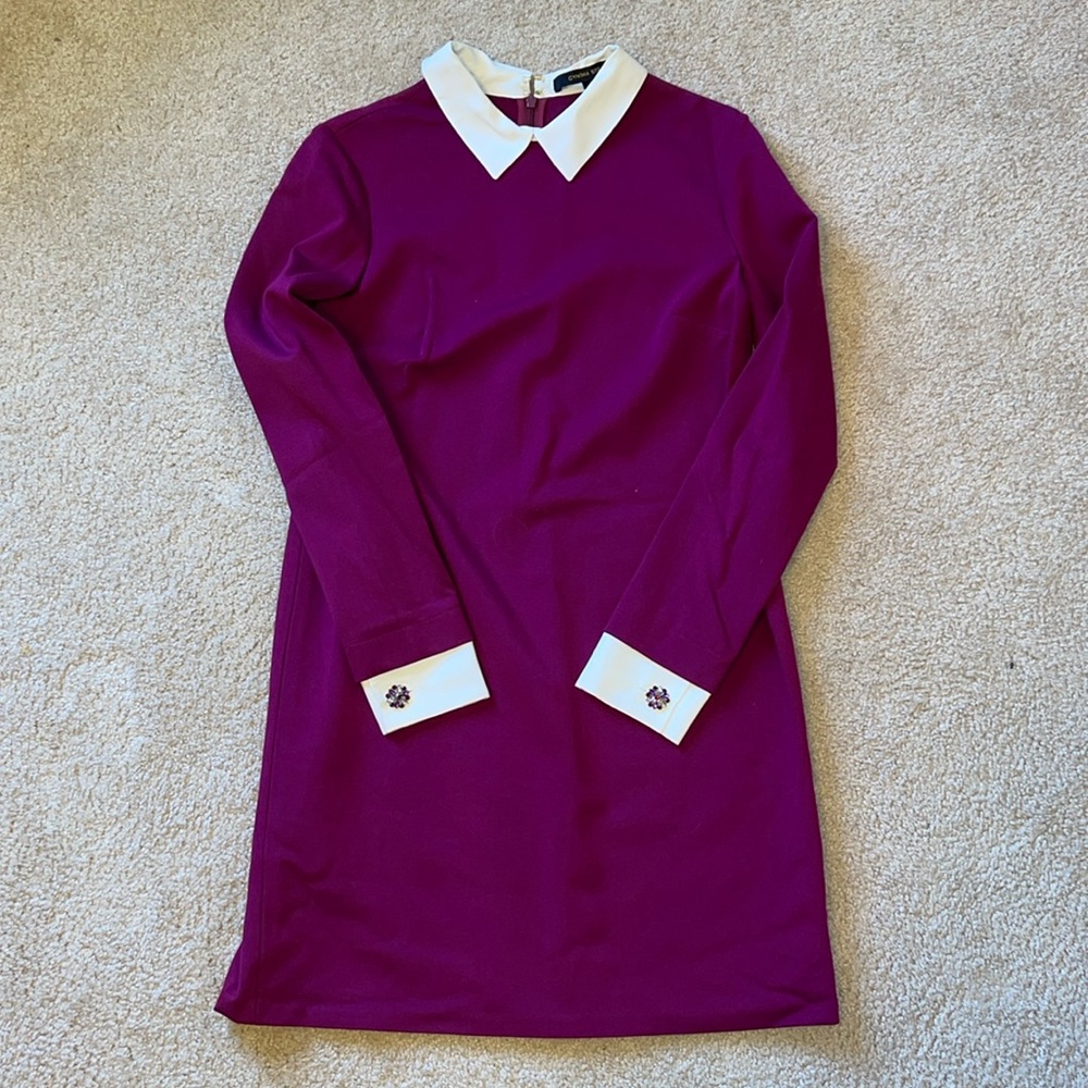 NWOT Cynthia Steffe | Jeweled Sleeve Collared Dress | Size 4